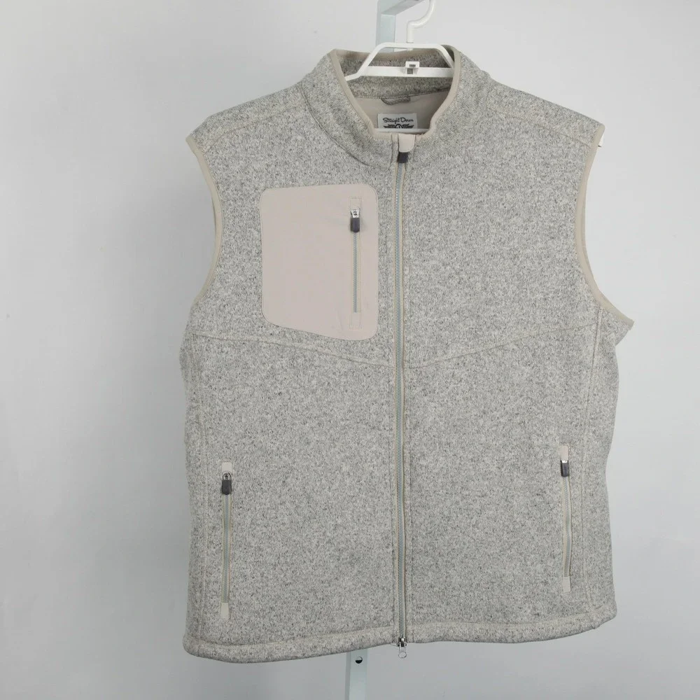 Straight Down Carmel Vest Womens XL Gray Fleece Soft Full Zip Pockets Golf - Picture 2 of 13